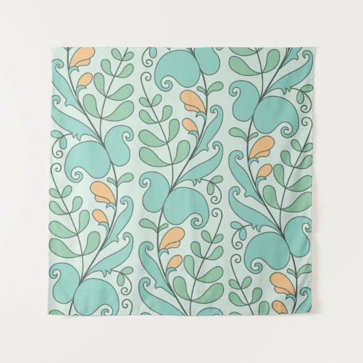 Abstract floral seamless pattern タペストリー (正面)