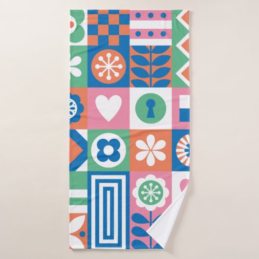 Abstract floral seamless pattern. Scandinavian and バスタオル (バスタオル)