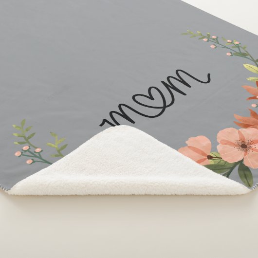 Abstract Floral Sherpa Fleece Blanket シェルパブランケット (3/4)