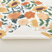 Abstract Floral Sherpa Fleece Blanket シェルパブランケット (3/4)