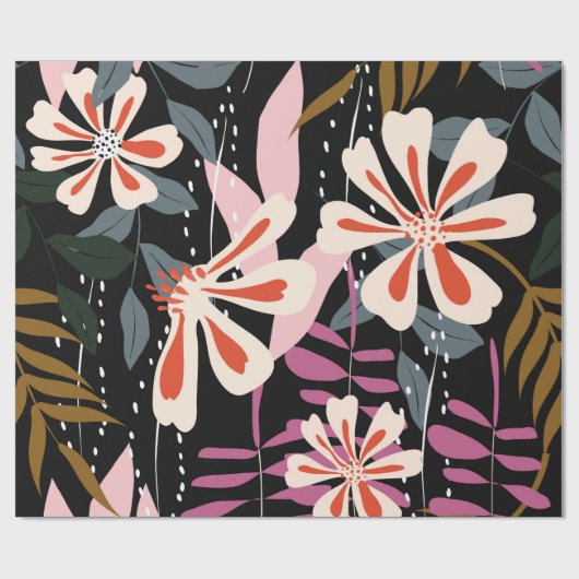 Abstract floral surface pattern seamless backgroun ラッピングペーパー (フラット)