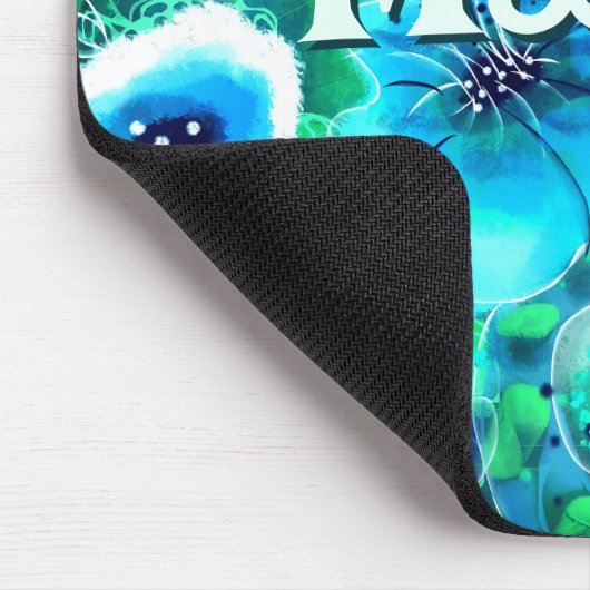 Abstract Floral Teal Blue Green Personalized マウスパッド (コーナー)