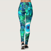Abstract Floral Teal Blue Green Personalized レギンス (裏面)