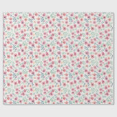 Abstract Floral Watercolor Teal Pink Peach ラッピングペーパー (フラット)