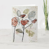 Abstract Floral Watercolordoodle Card カード (正面)
