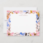 Abstract Floral Wavy Frame Note Card 招待状 (正面)