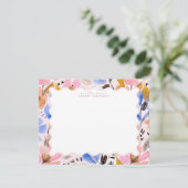 Abstract Floral Wavy Frame Note Card 招待状 (スタンド正面)