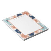 Abstract Floral with Rose Gold Border ノートパッド (アングル)