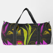 Abstract Floral with Spirals 1 ダッフルバッグ (正面)