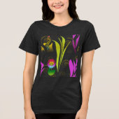 Abstract Floral with Spirals 1 トライブレンドＴシャツ (正面)