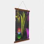 Abstract Floral with Spirals 1 吊り下げ型タペストリー (傾斜あり)