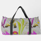 Abstract Floral with Spirals 2 ダッフルバッグ (正面)