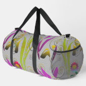 Abstract Floral with Spirals 2 ダッフルバッグ (右コーナー)