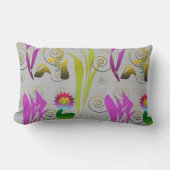 Abstract Floral with Spirals 2 ランバークッション (正面)