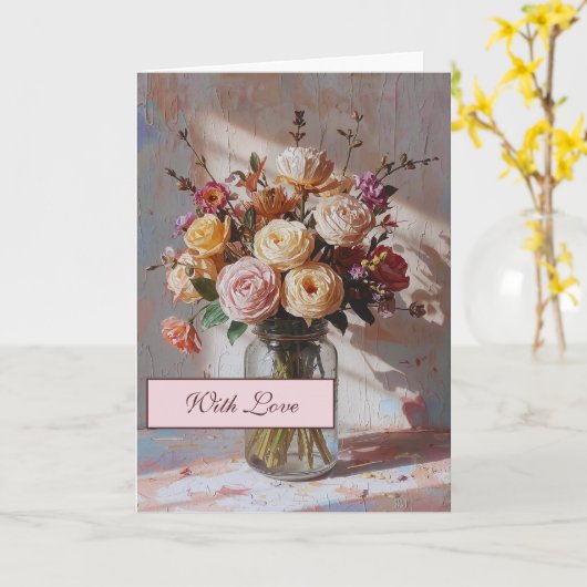 Abstract Florals Greeting Card カード (黄色い花)