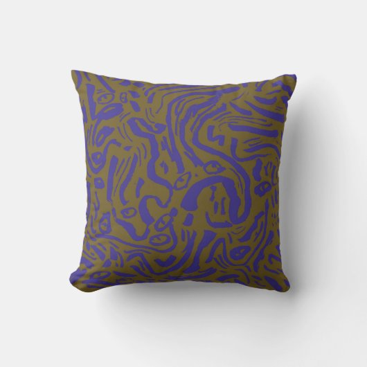 Abstract Flow Lines Throw Pillow- Nasamin studio クッション (正面)