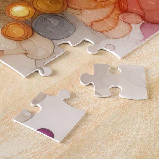 Abstract Flower Alcohol Ink ジグソーパズル (側面)