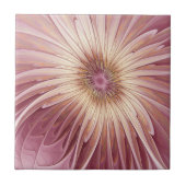 Abstract Flower Fractal Art & Shades of Burgundy タイル (正面)