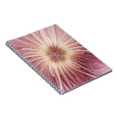 Abstract Flower Fractal Art & Shades of Burgundy ノートブック (右側)