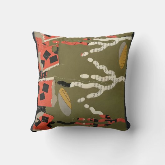 Abstract flower poppy artwork クッション (裏面)