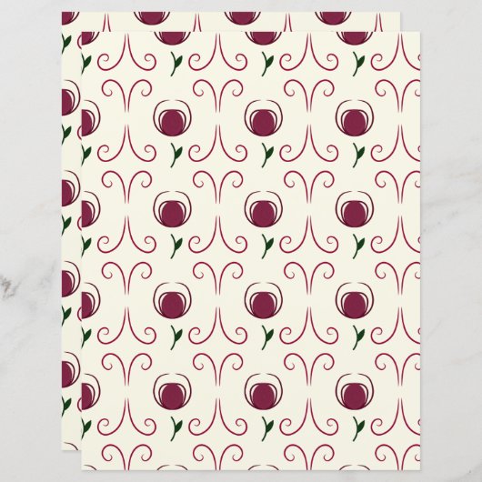 Abstract Flower Scrapbook Paper (正面/裏面)