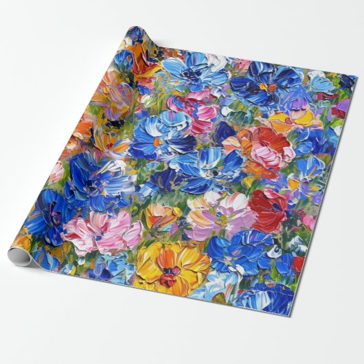Abstract  Flowers Impressionist  ラッピングペーパー (アンロールド)