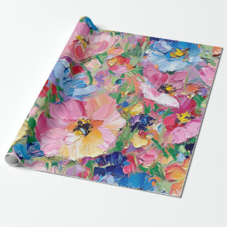 Abstract  Flowers Impressionist  ラッピングペーパー