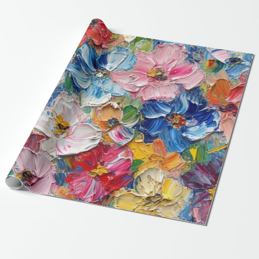 Abstract  Flowers Impressionist  ラッピングペーパー (アンロールド)