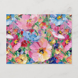 Abstract  Flowers Impressionist Postcard ポストカード