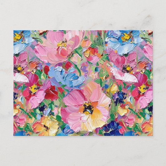 Abstract Flowers Impressionist Postcard ポストカード (正面)