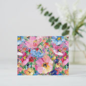 Abstract Flowers Impressionist Postcard ポストカード (スタンド正面)