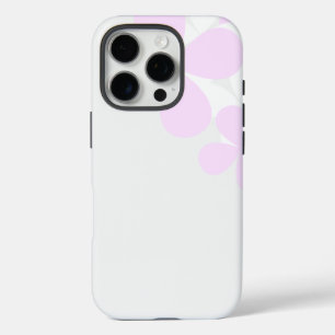 Abstract Flowers on Light Gray iPhone 16 Proケース