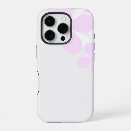 Abstract Flowers on Light Gray iPhoneケース (裏面)