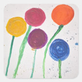 Abstract Flowers Sticker スクエアシール (正面)