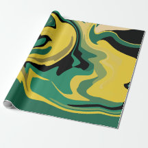 Abstract Flowing Green and Yellow Design