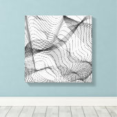 Abstract Flowing Lines Wall Art – Minimal Line Art キャンバスプリント (インサイチュ (ウッドフロア))