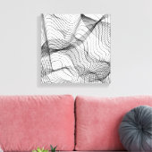 Abstract Flowing Lines Wall Art – Minimal Line Art キャンバスプリント (インサイチュ (リビング))