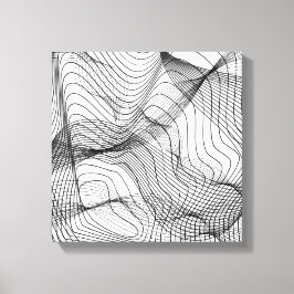 Abstract Flowing Lines Wall Art – Minimal Line Art キャンバスプリント