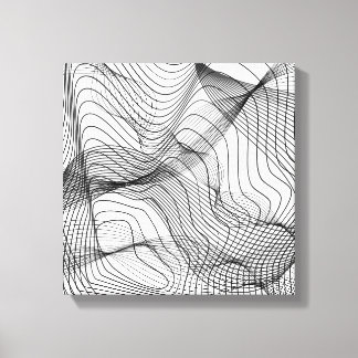 Abstract Flowing Lines Wall Art – Minimal Line Art キャンバスプリント