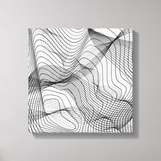 Abstract Flowing Lines Wall Art – Minimal Line Art キャンバスプリント (正面)