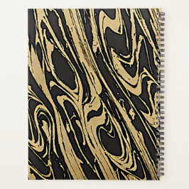 Abstract Fluid Art - Black Marble Effect プランナー手帳