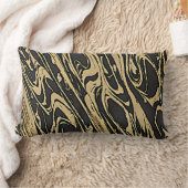 Abstract Fluid Art - Black Marble Effect ランバークッション (ブランケット)