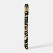 Abstract Fluid Art - Black Marble Effect iPhone 15ケース (右側面)