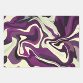 Abstract Fluid Art with Purple and Cream Tones ラッピングペーパーシート (正面2)