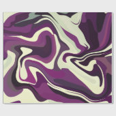 Abstract Fluid Art with Purple and Cream Tones ラッピングペーパー (フラット)