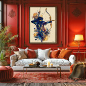 Abstract Fluid Ink Archer – Modern Motion Wall Art ポスター