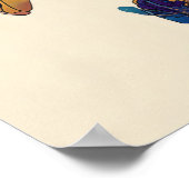 Abstract Fluid Ink Basketball Player – Modern Art ポスター (角)