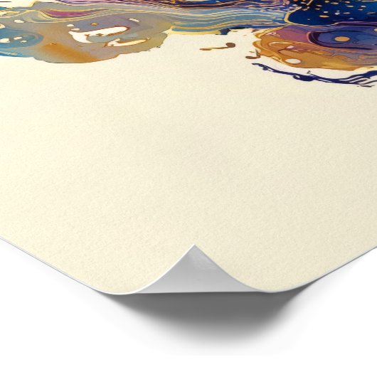 Abstract Fluid Ink Football Player – Expressive  ポスター (角)