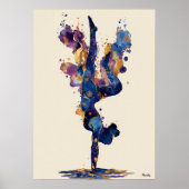 Abstract Fluid Ink Gymnast – Modern Motion Art ポスター (正面)