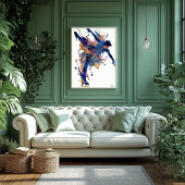 Abstract Fluid Ink Ice Skater – Modern Motion Art ポスター